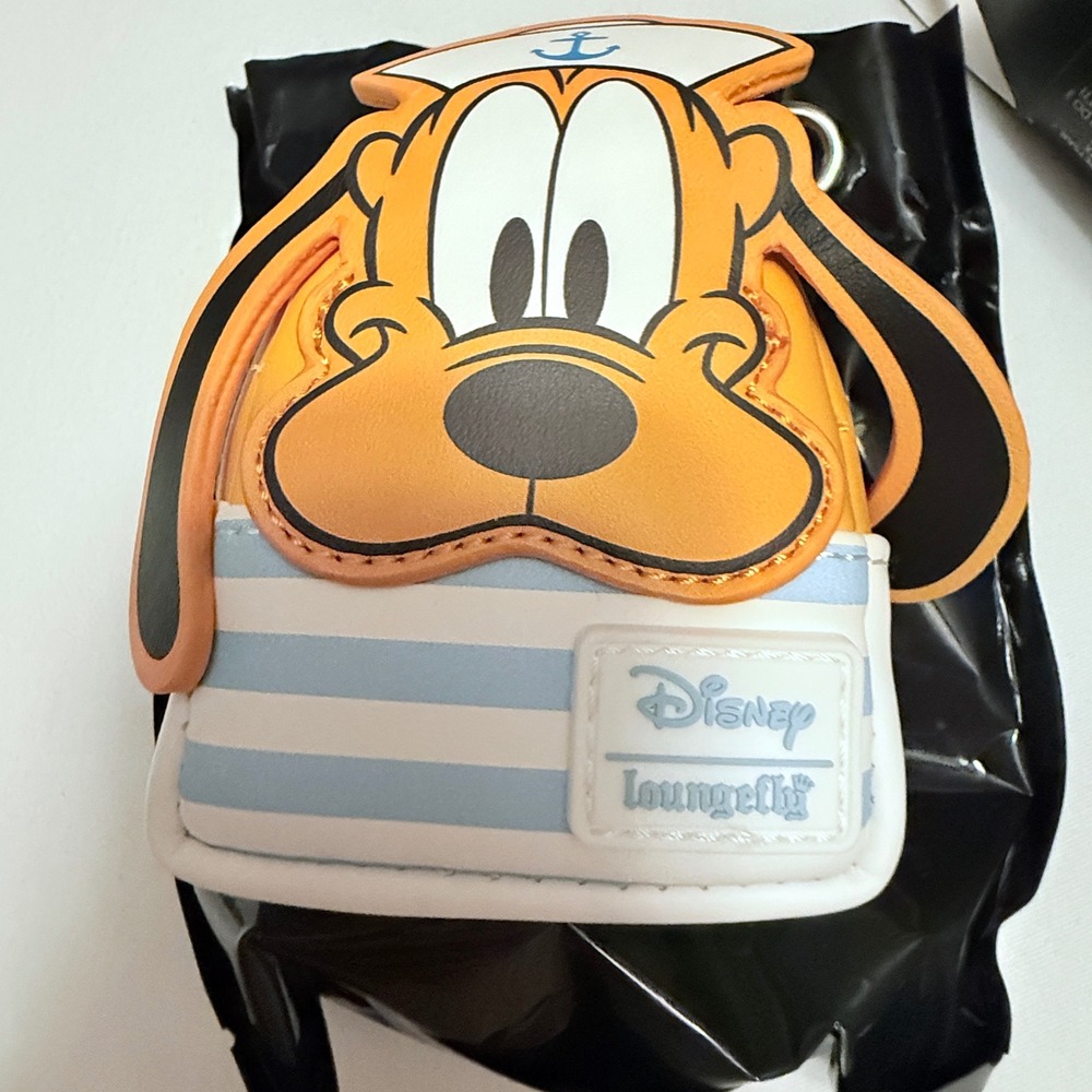 Loungefly Disney Pluto 95th Anniversary Bag Charm Kids OS Orange New Sailor Hat